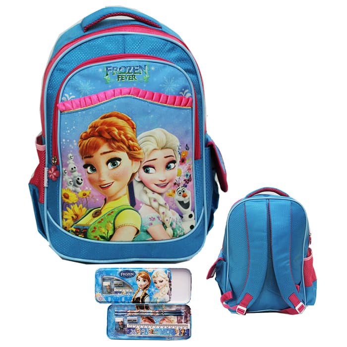 

Tas Ransel Frozen Fever Pita Renda Ukuran Besar SD + Kotak Pensil Set