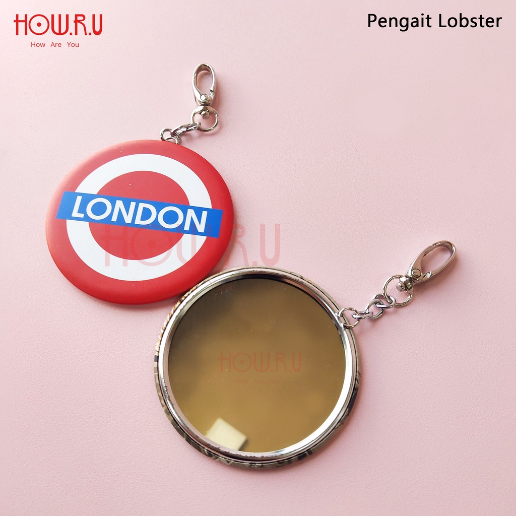 HOW.R.U | Diameter 6cm - Ganci / Gantungan Kunci / Keychain Cermin untuk Gantungan Tas HOW.R.U