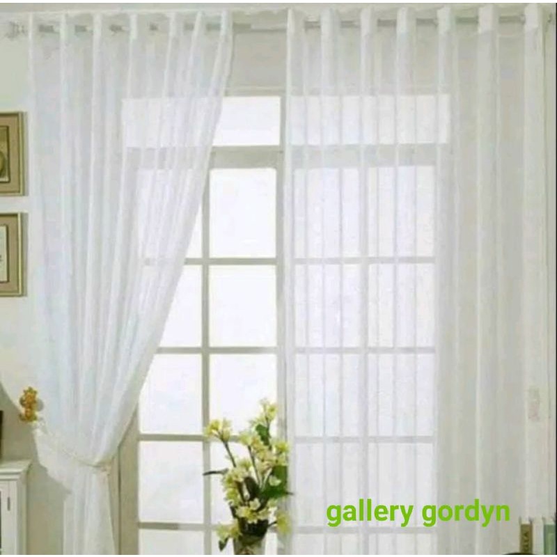 gorden vitrase putih polos dalaman gorden putih