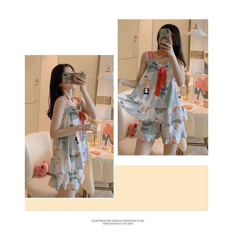 TELLY ➡️ 321  Baju Tidur Piyama Import Gaya Korea Motif Kartun Lucu Baju tidur wanita