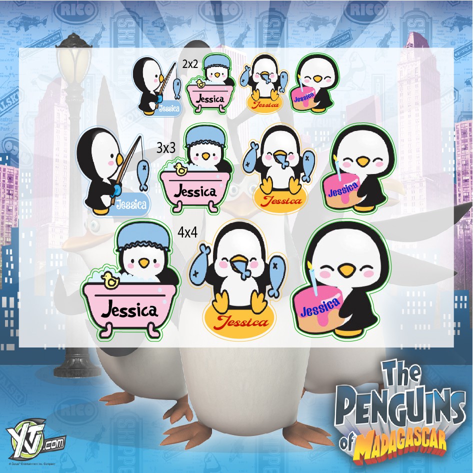 

STICKER LABEL NAMA ANAK CUSTOM (ESTIMASI 60-80pcs) Pinguin