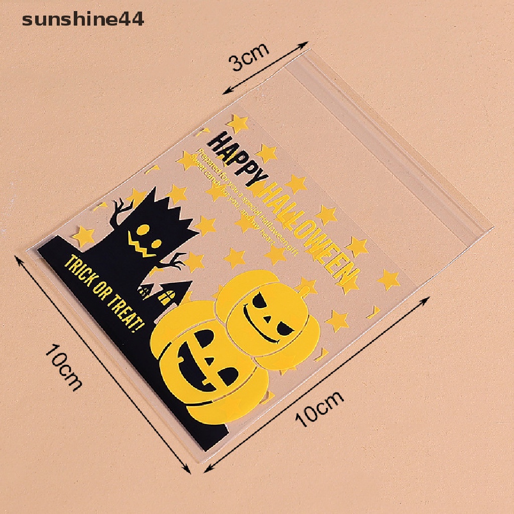 Sunshine 100Pcs Kantong Plastik Permen / Kue Kering Untuk Dekorasi Halloween