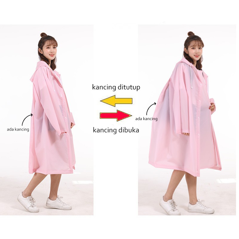 RA 01 Rain Coat Jas Hujan Poncho Kancing Reseleting Motor Anti Basah Unisex