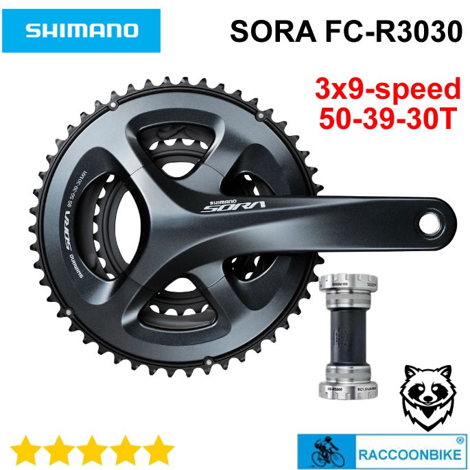 CRANK SEPEDA SHIMANO SORA FC-R3030 ROAD CRANKSET WITH BB