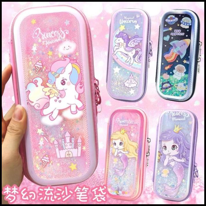 

Tempat Pensil Sekolah Anak/ Kotak Pensil Gliter Korea Karakter