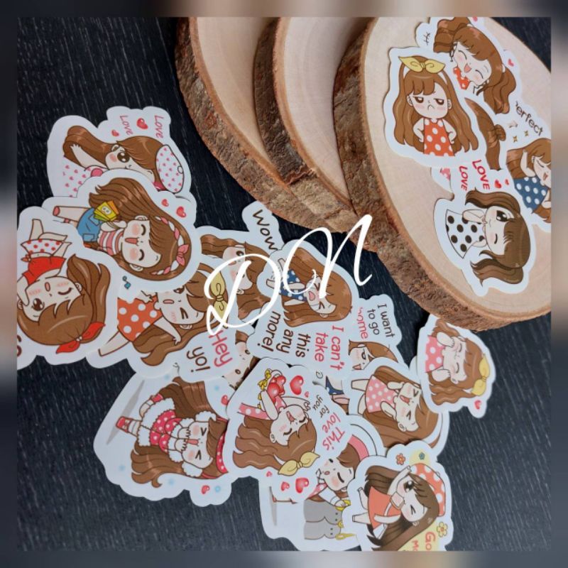 

19 pcs Stiker Kertas Karakter Boobie Stiker Gambar Karakter Line Boobie Cantik