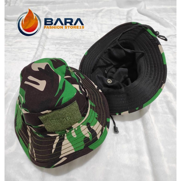 Topi rimba loreng tni bahan velbet wool / topi rimba kawat velbet waterproof  / topi outdoor