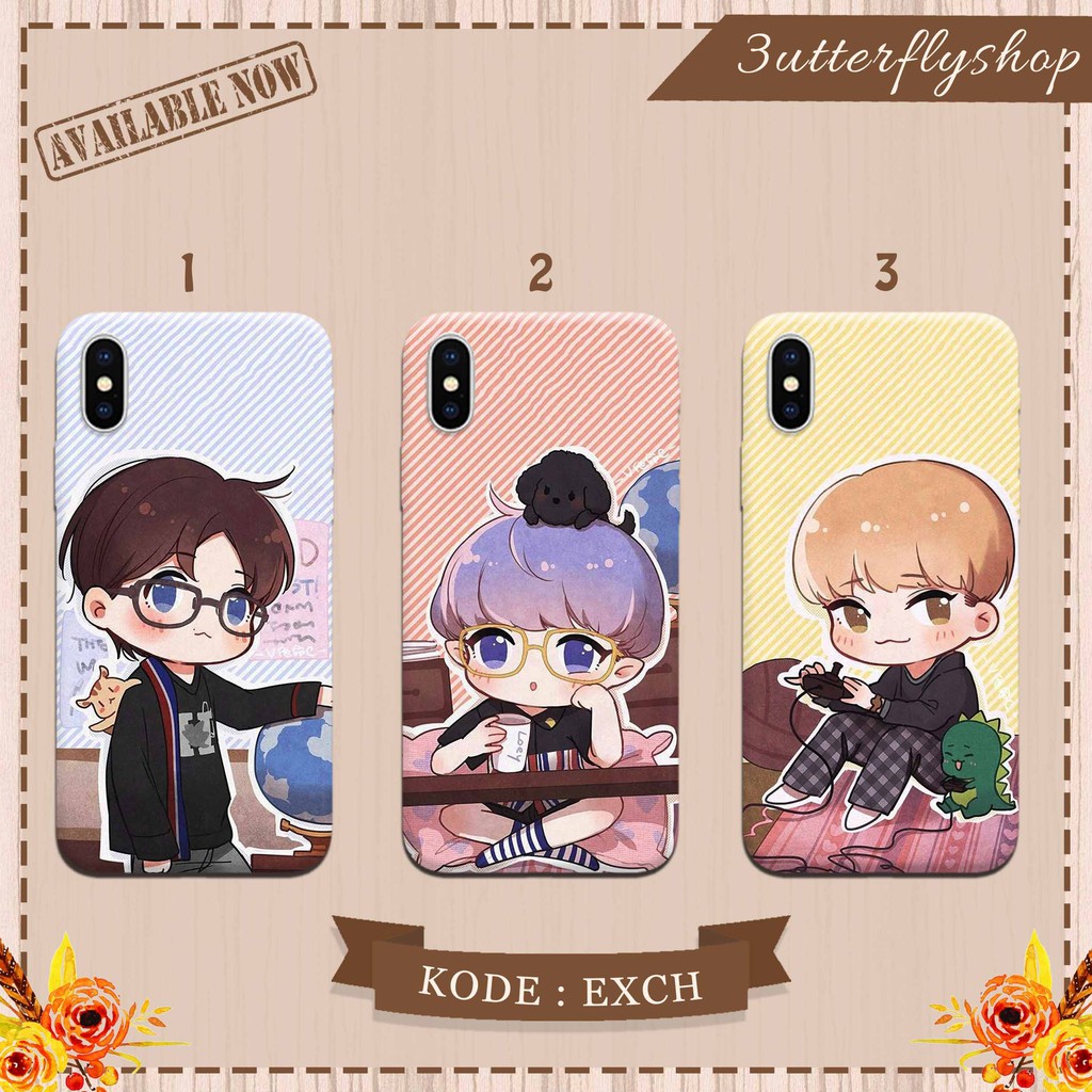 EXO Chibi Member casing case HP xiaomi samsung iphone oppo vivo realme redmi meizu