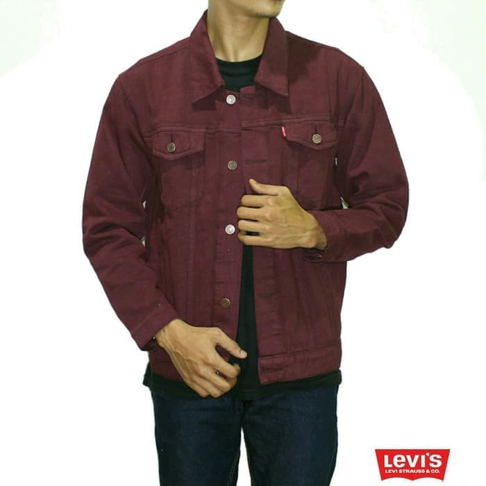 Jaket Jeans Pria Dongker Levis Cowok Oversize Jumbo Big Size