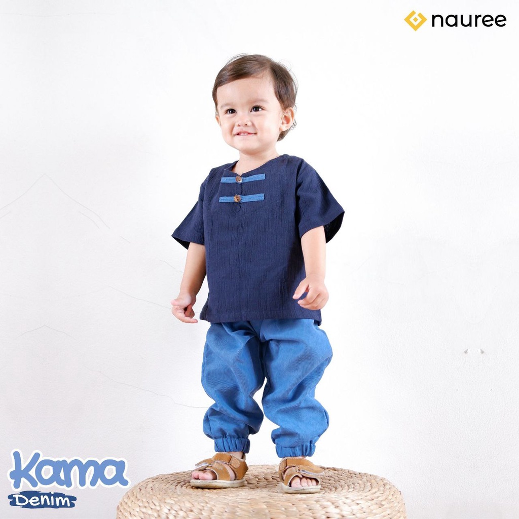 Nauree - Baju Setelan Anak Laki Laki Kama Untuk Usia 1 2 3 4 5 6 7 8 Tahun Warna Mustard Demin Polos Bahan Linen Crinkle &amp; Baby Coduroy Kualitas Premium Untuk Jalan Jalan Lembut Modern Lucu Trendy Murah Jahitan Rapih