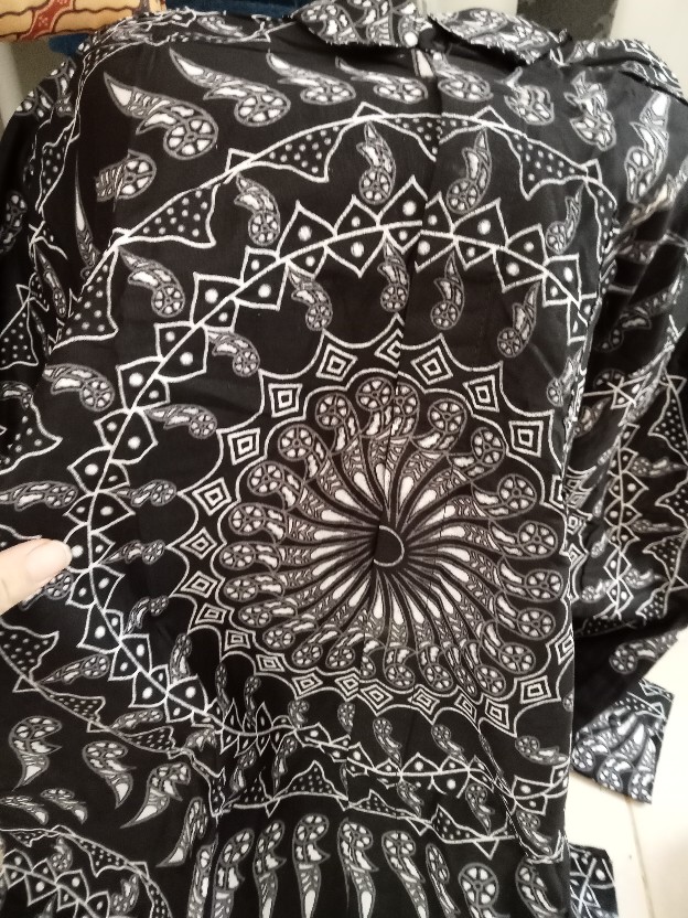 [bisa Cod] Kemeja Batik Pria Lengan Panjang Size M L Xl Xxl  Bswart Batik Hrb026 Kenongo Hem Panjang