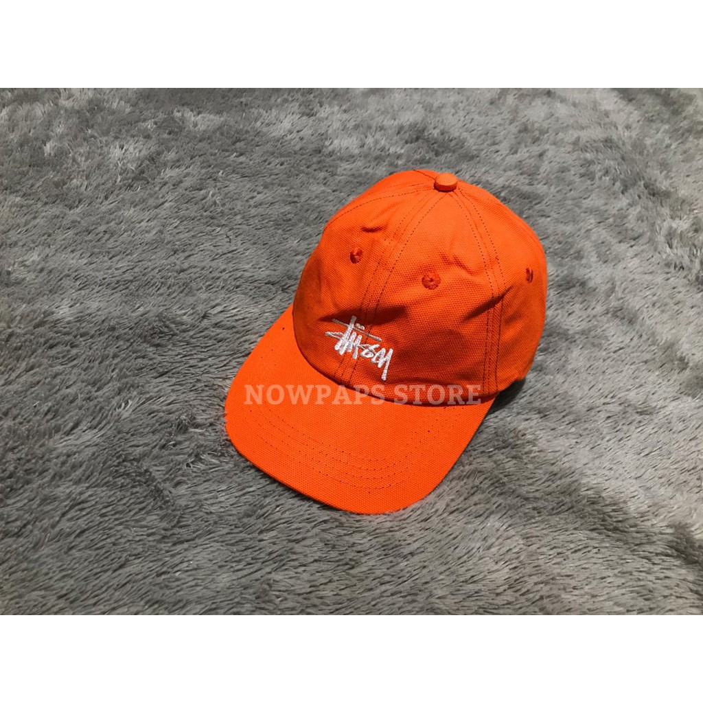 TOPI ORIGINAL STUSSY ORANGE/ORENZ .TOPI LOGO BORDIR STUSSY BASEBALL CAPS STUSSY ORENZ .5PANEL STUSS