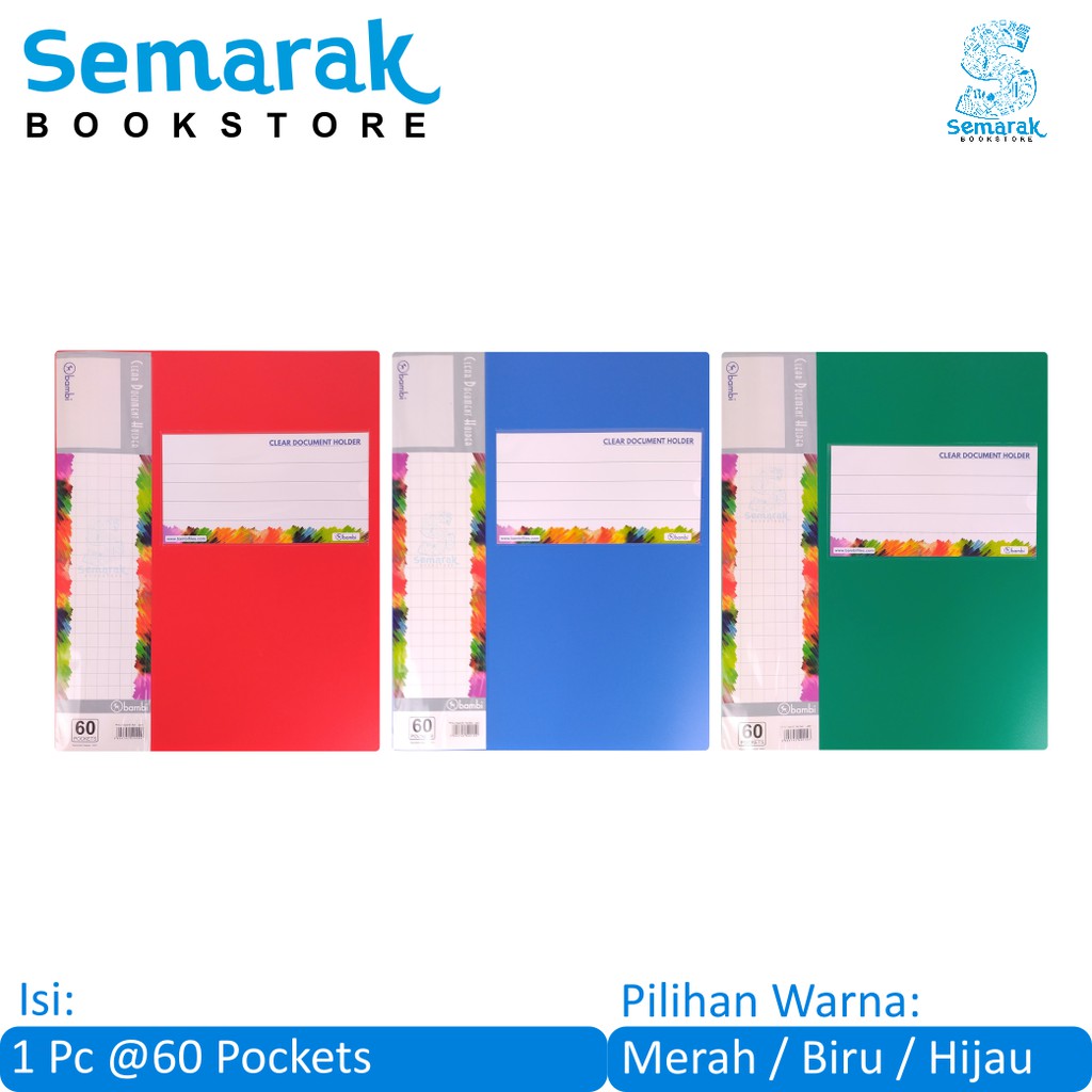 

Clear Document Holder Map Dokumen Bambi 4461 Folio 60 - Red / Medium Blue / Medium Green [1 Pc]