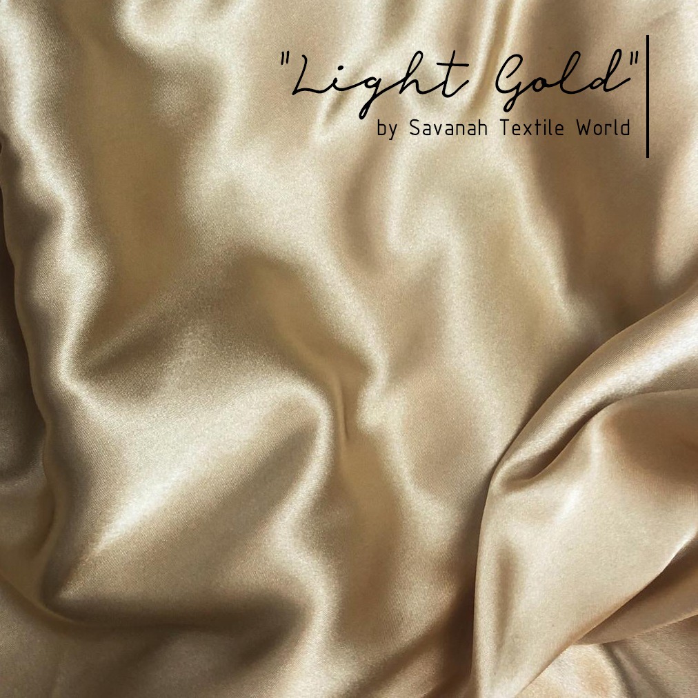 1/2 meter Kain Satin Silk Maxmara/ Sateen Sutra PREMIUM luxury-Light Gold