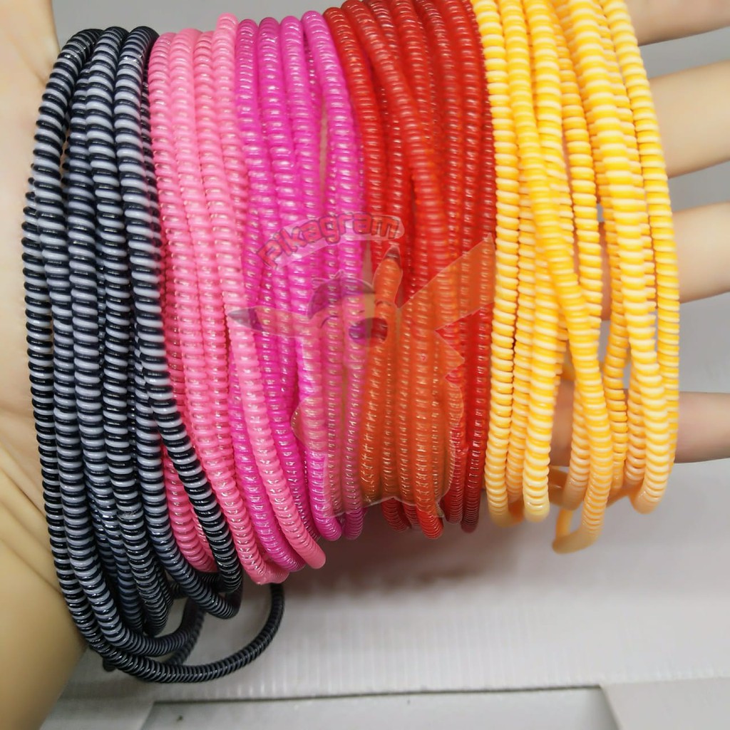 twotone pelindung kabel spiral 2warna cord cable protector pelapis 2 warna two tone