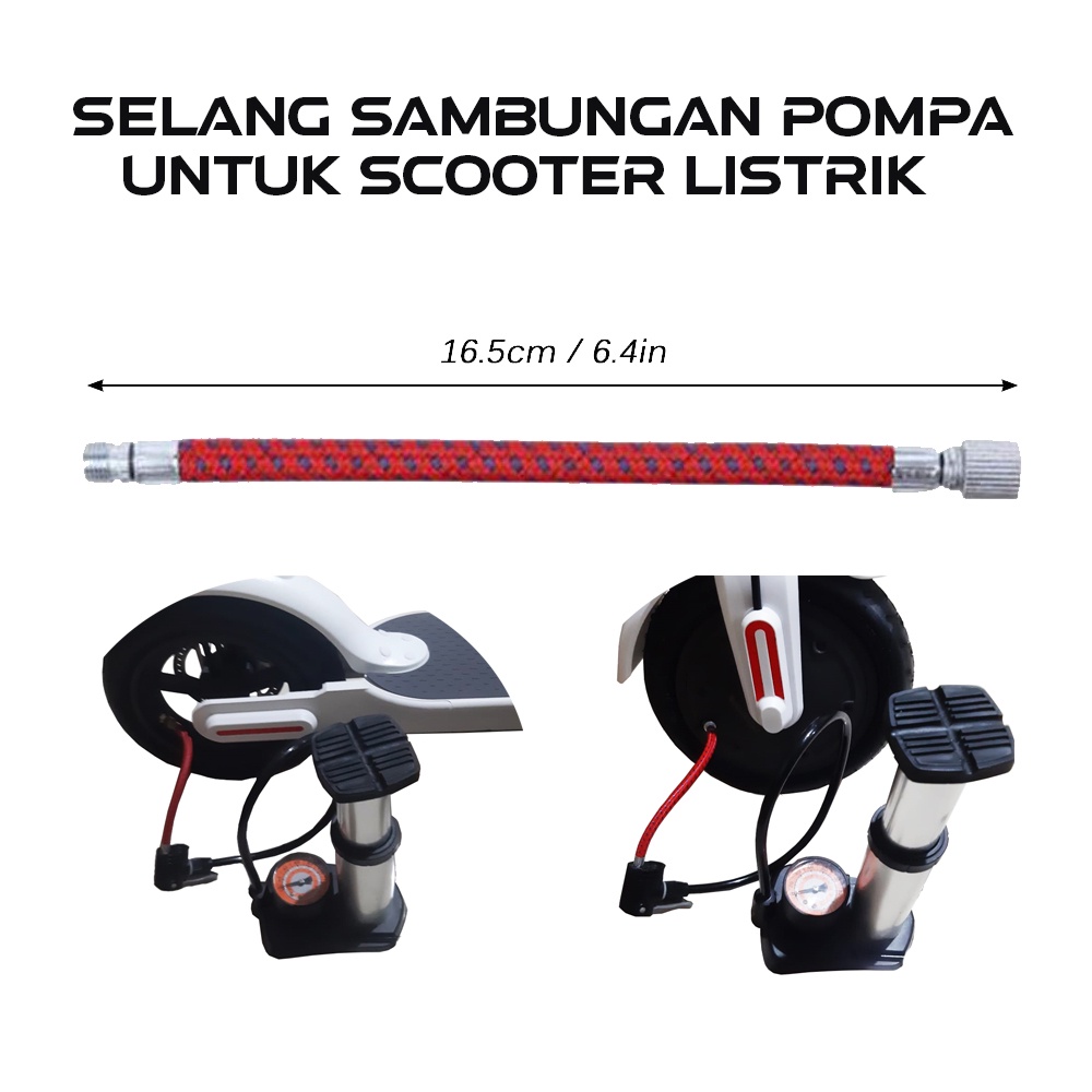 Selang Pompa Ban Scooter Listrik &amp; Sepeda / Universal Bike Pump Extension Hose Inflator Tube