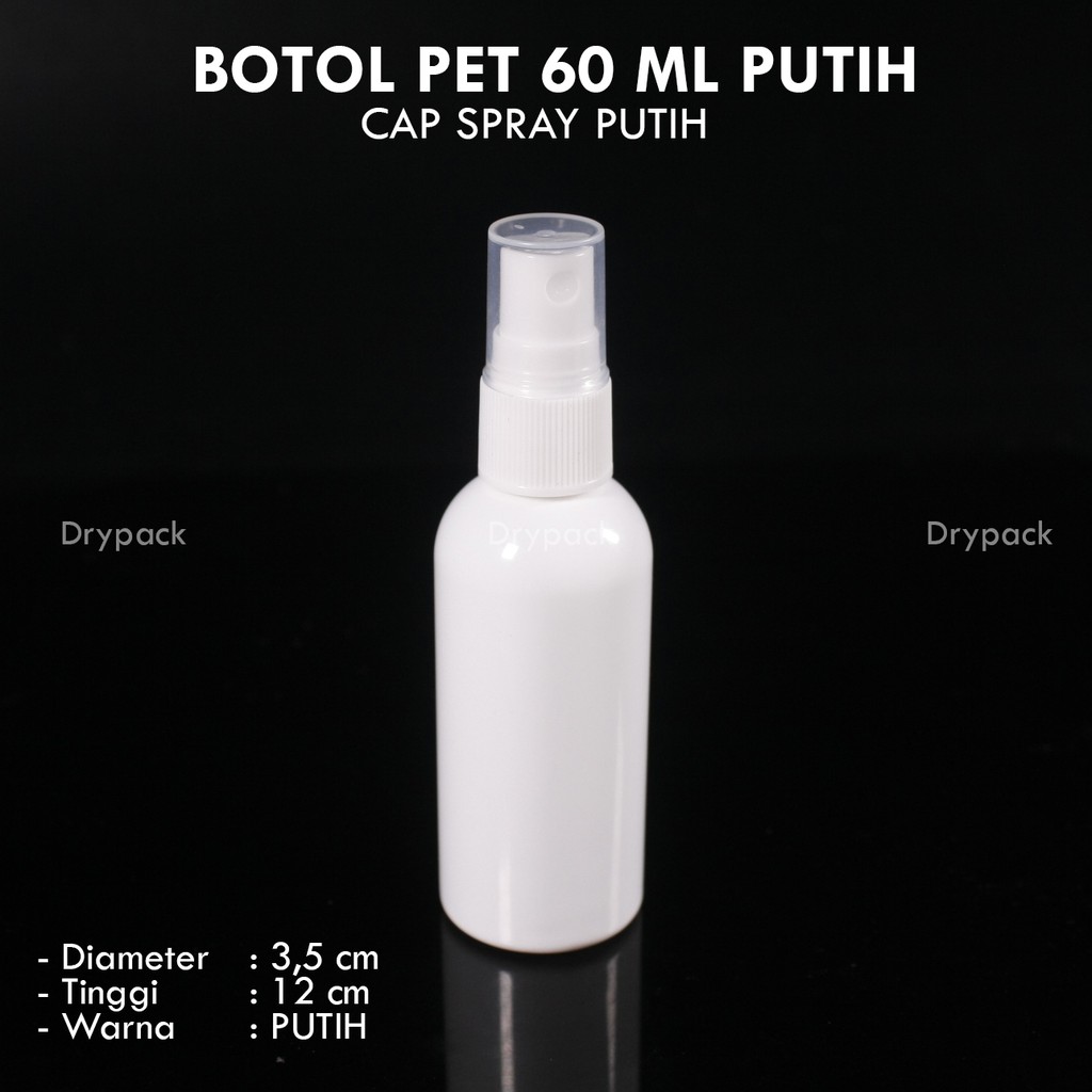 Botol PET 60 ML Putih Spray