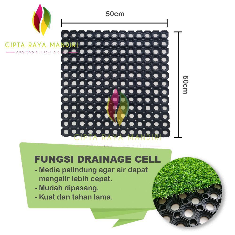 Drainase Rumput Sintetis / Tatakan Rumput Sintetis 50x50cm