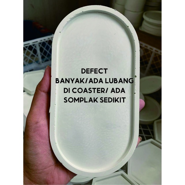 Tatakan/Coaster OVAL Concrete Korea Aesthethic Minimalis Bergaransi ' Tatakan Pot ' Tatakan Pot Semen