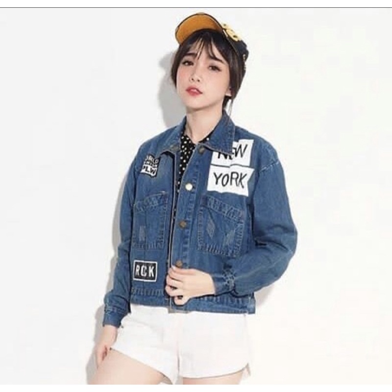 Jaket Jeans Wanita Crop Oversize Series