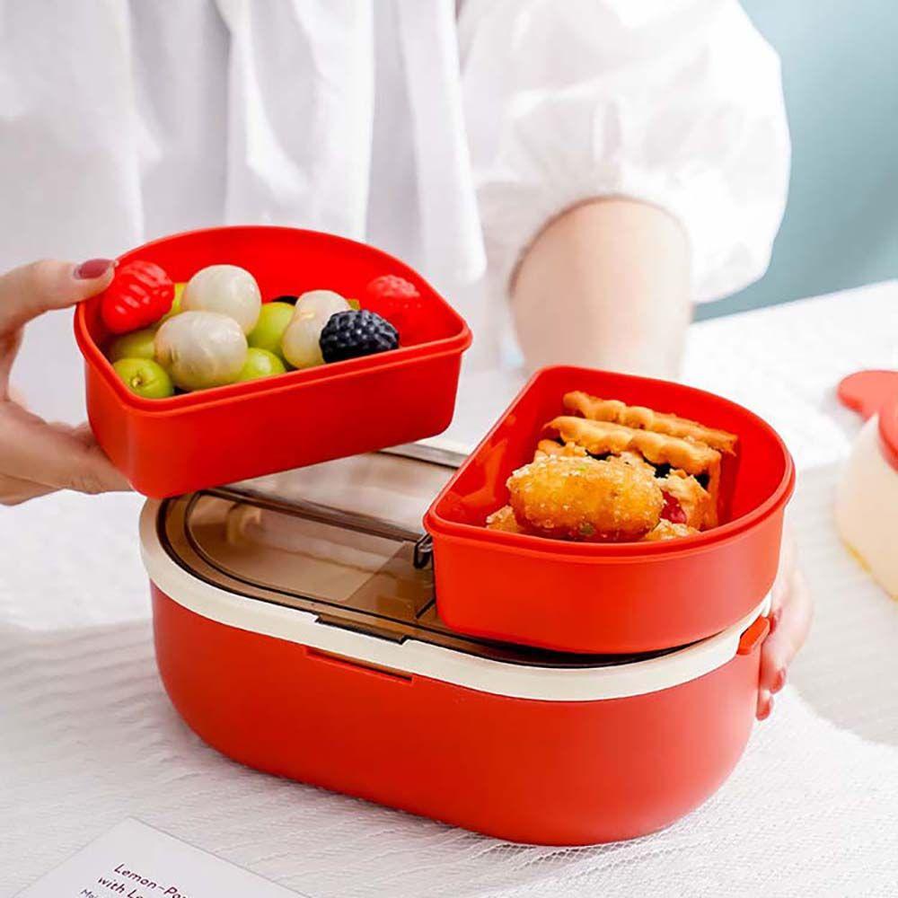 [Elegan] Kotak Makan Siang PP Portable Sealed Microwave Pemanas Bayi Anak Siswa Camping Piknik Anti Bocor Wadah Makanan Ringan