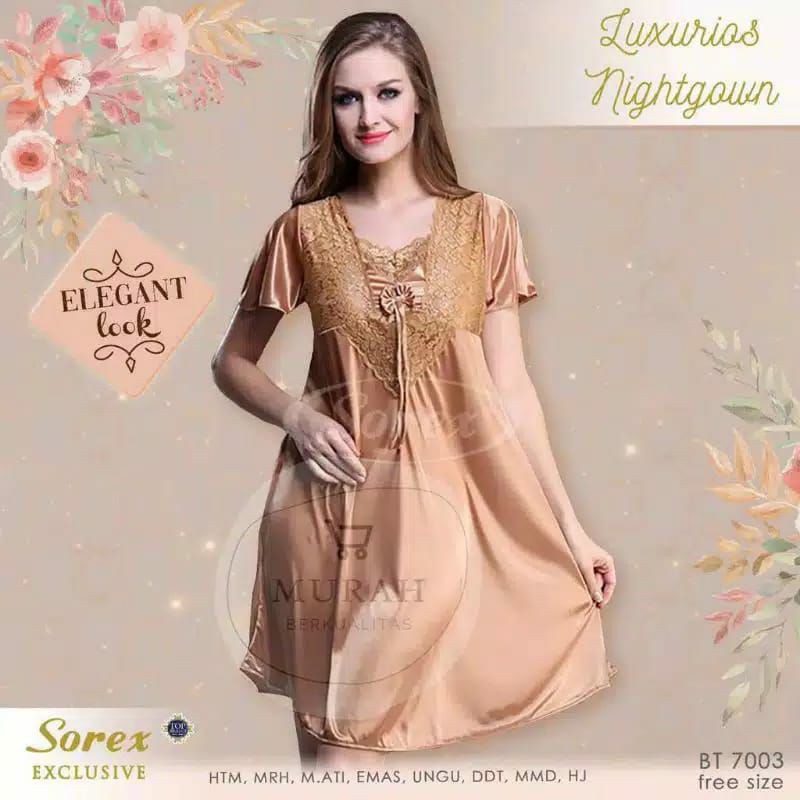 Baju Tidur Wanita Satin Sorex Exclusive BT 7003 Original | Lingerie Exclusive Sorex