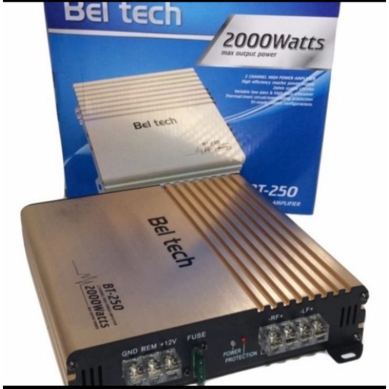 Power mobil BELTECH BT-250 amplifier beltech 2 channel mosfet
