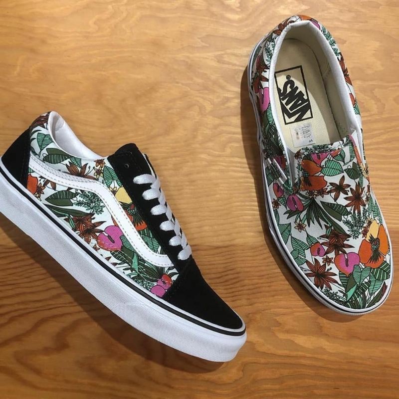 vans slip on multi tropic