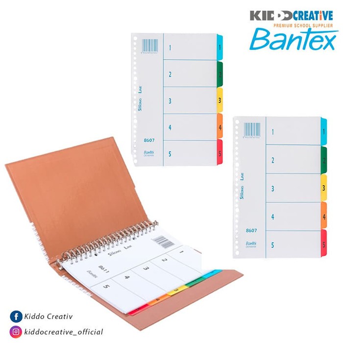 

Bantex Index (1-5) 20 Holes For Multiring Binder B5 #8607-00