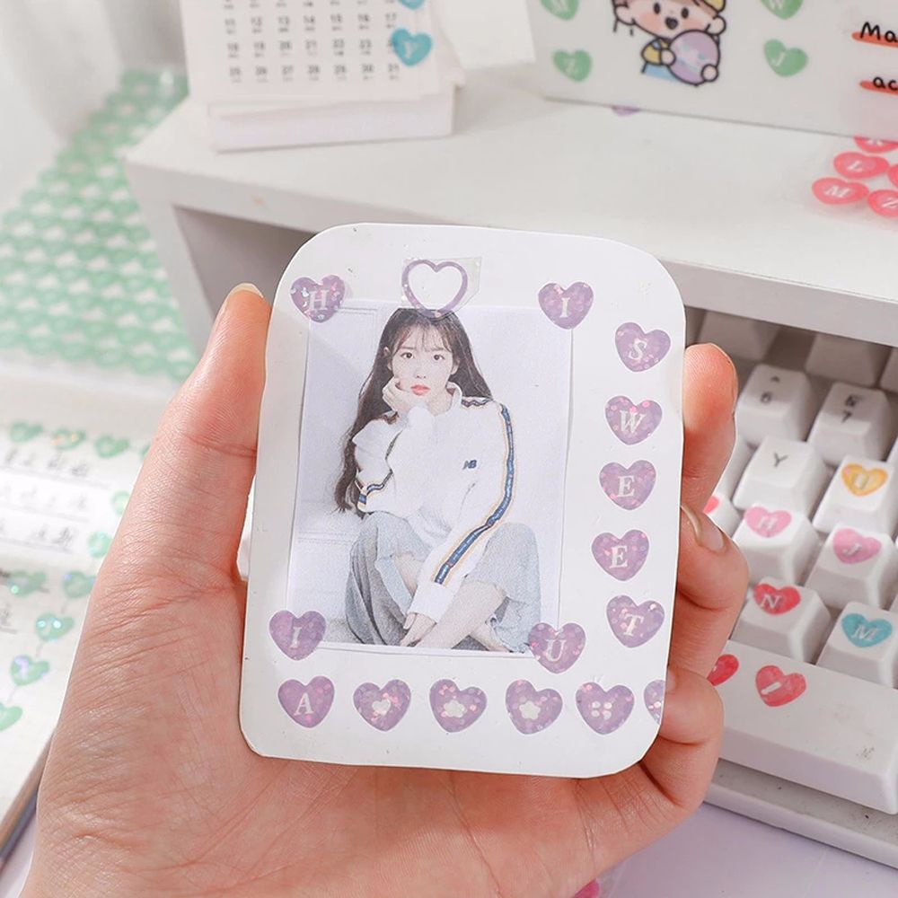 Lanfy Stiker Motif Hati Untuk Dekorasi Handbook / Jurnal / Keyboard