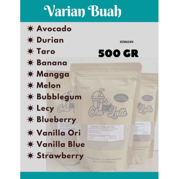 

ECOLATEE Cholatte Powder Bubuk Minuman Varian Buah 500gr