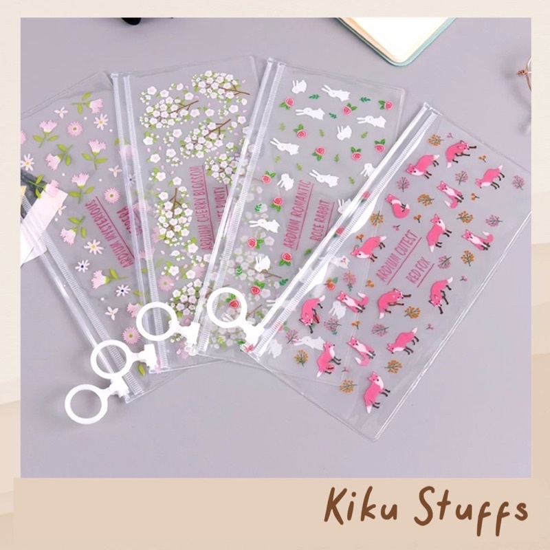 

Pencil Case Tempat Kotak Pensil Transparan Plastik (Floral Series) | Kiku Stuffs