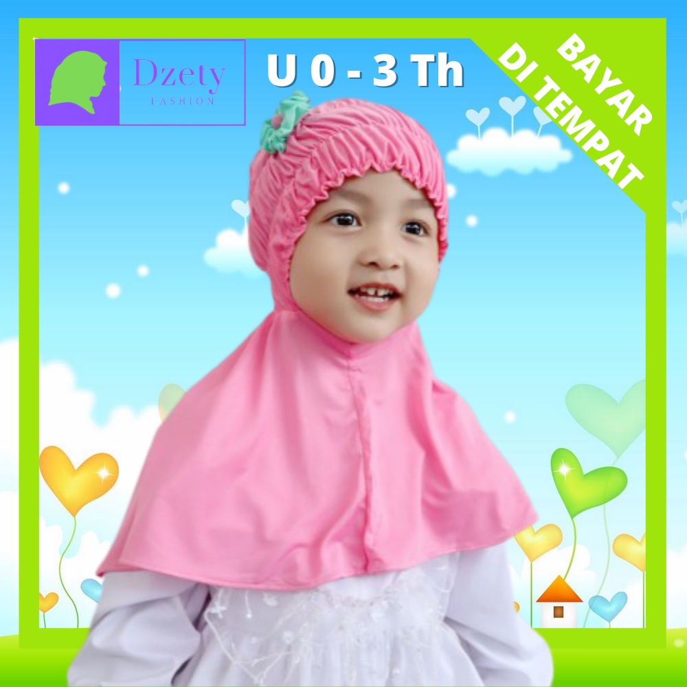Pashmina Instan Karet Anak Bayi Ceruty Baby Doll 0-2 Tahun / Kerudung Hijab Pashmina Karet Anak Bali