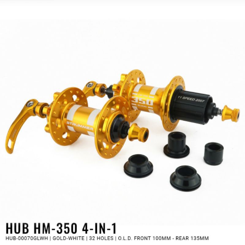 HUB FREEHUB STRUMMER MT350 4 IN 1 QR dan TA 15x100 TA 12x142 BEARING TAWON NON BOOST GOLD