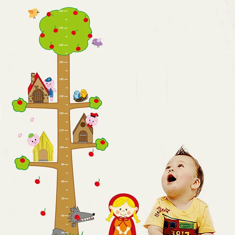 RELIZA WALL STICKER PENGUKUR TINGGI BADAN TINGGI BADAN POHON GROW UP TREE STIKER DINDING ABC1038