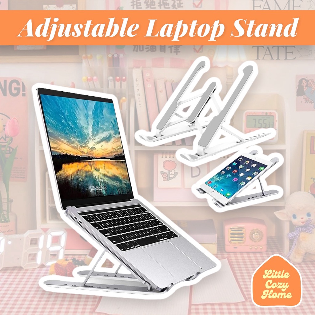 Adjustable Laptop / Dudukan Laptop / Folding Stand Holder Laptop Macbook Notebook IPAD / Dudukan Lipat Anti Slip