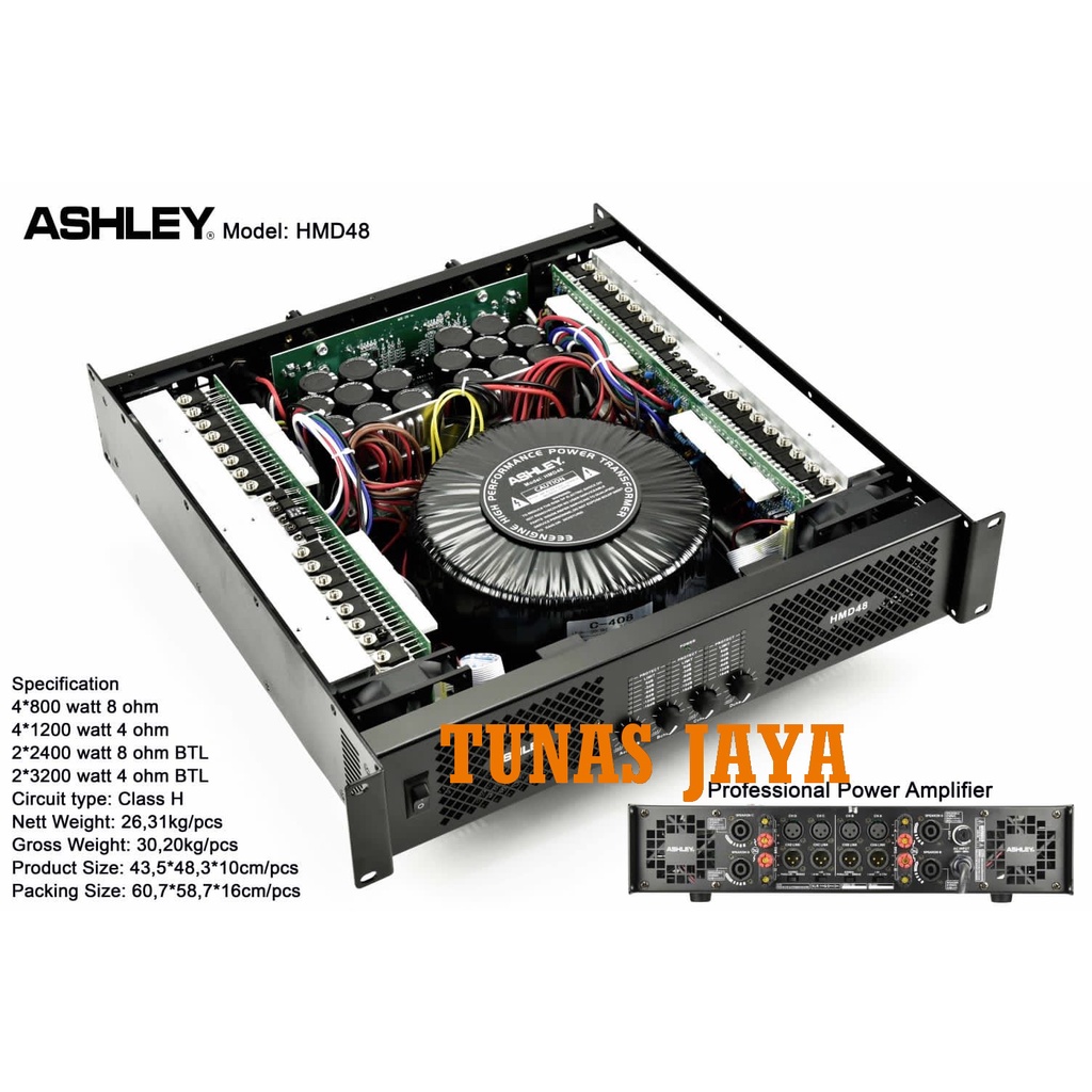 POWER ASHLEY HMD48 AMPLIFIER ASHLEY HMD 48 4 CHANNEL