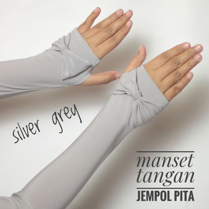 Bow handsock fingerless, manset jempol pita sepasang (2pcs)