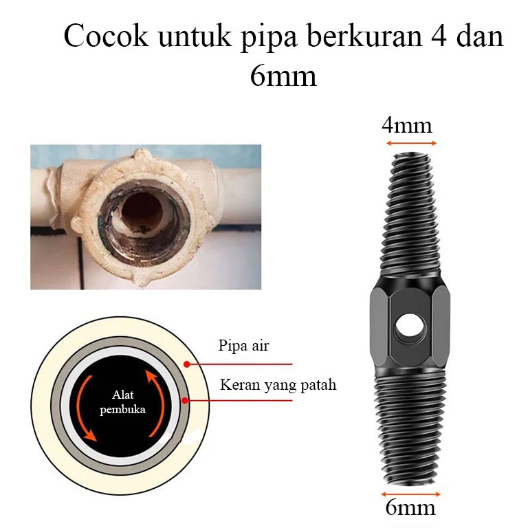 Alat Cabut Keran Patah Alat Pembuka Kran Keran Rusak Doll Pipa Exctractor