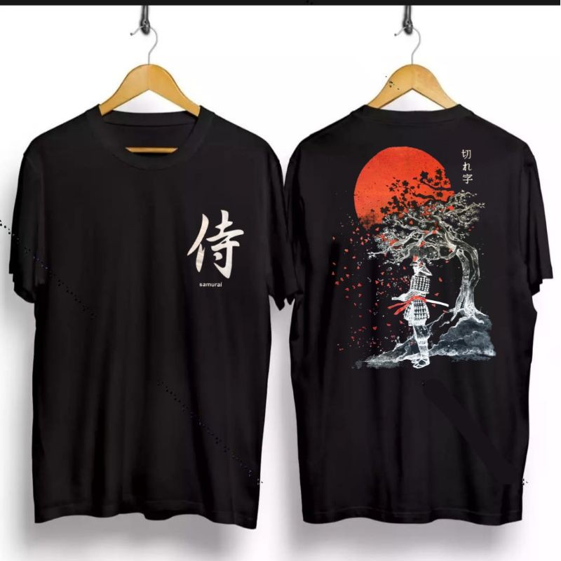 (COD) BAJU KAOS DISTRO SAMURAI ronin sakura hitam/KAOS