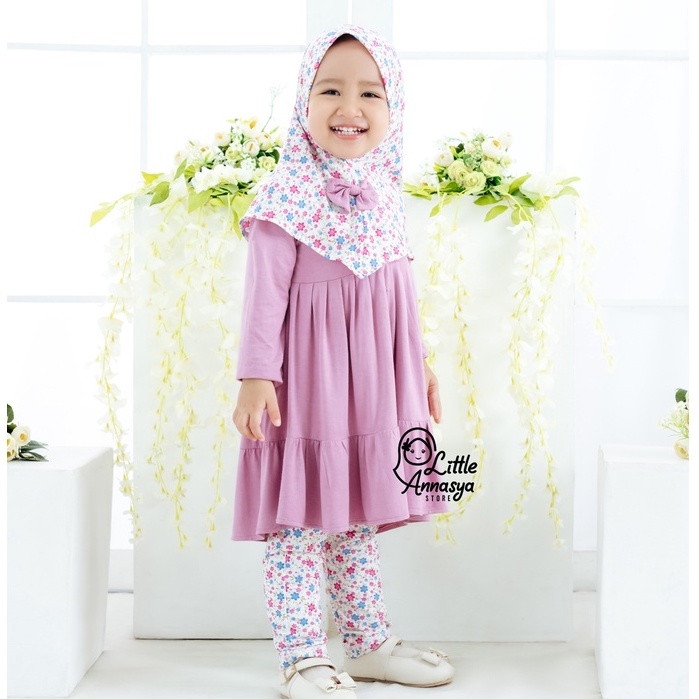 Setelan Anak Perempuan One Set Anak Nayla Setcel Rayon Super Baju Harian Anak Usia 1-6Tahun Motif Bunga