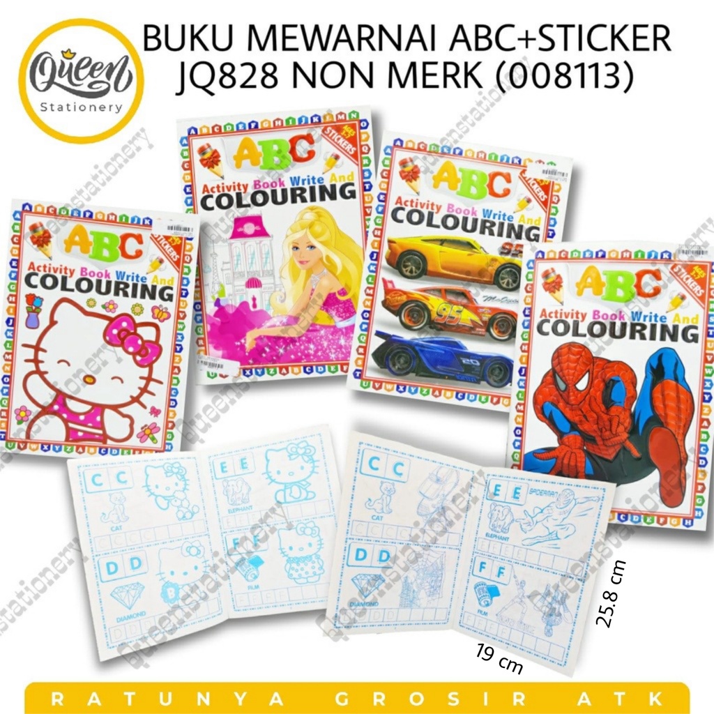 

BUKU MEWARNAI ABC+STICKER JQ828 NON MERK (008113) / COLOUR BOOK / COLOR BOOK / BELAJAR MEWARNAI / BUKU MEWARNAI ANAK