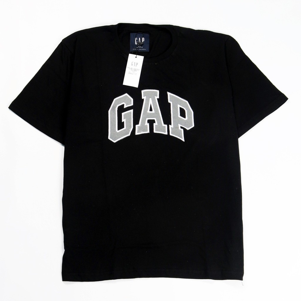 KAOS T-SHIRT GAP BLACK BORDIR CASUAL HYPEBEAST PREMIUM TERMURAH