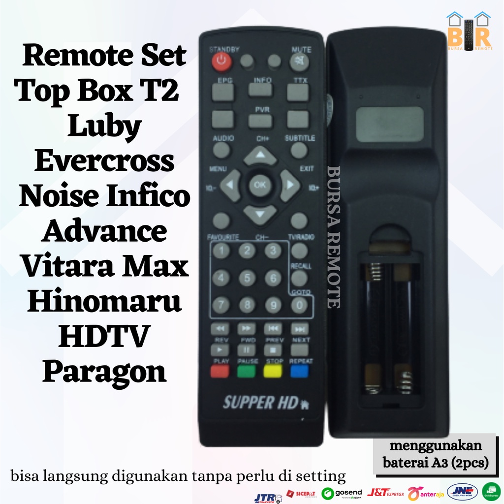 Remote Set Top Box SUPPER HD Evercross Noise Infico Advance Vitara Max Hinomaru HDTV Parafin Remot Receiver Parabola