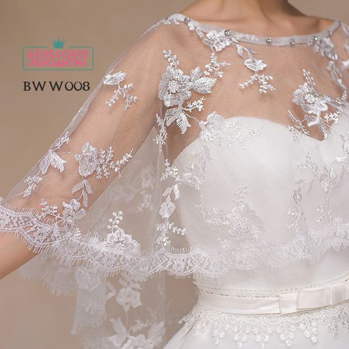 [PALING MURAH] AKSESORIS CARDIGAN PESTA BROKAT KOREA BOLERO WANITA LACE PUTIH BWW008