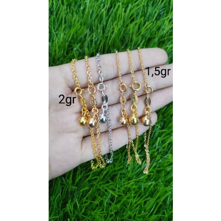 GELANG RANTAI NORI UKIR KECIL +1 BEL /GELANG PERAK ASLI SILVER 925 LAPIS EMAS / GELANG FASHION WANITA TERBARU