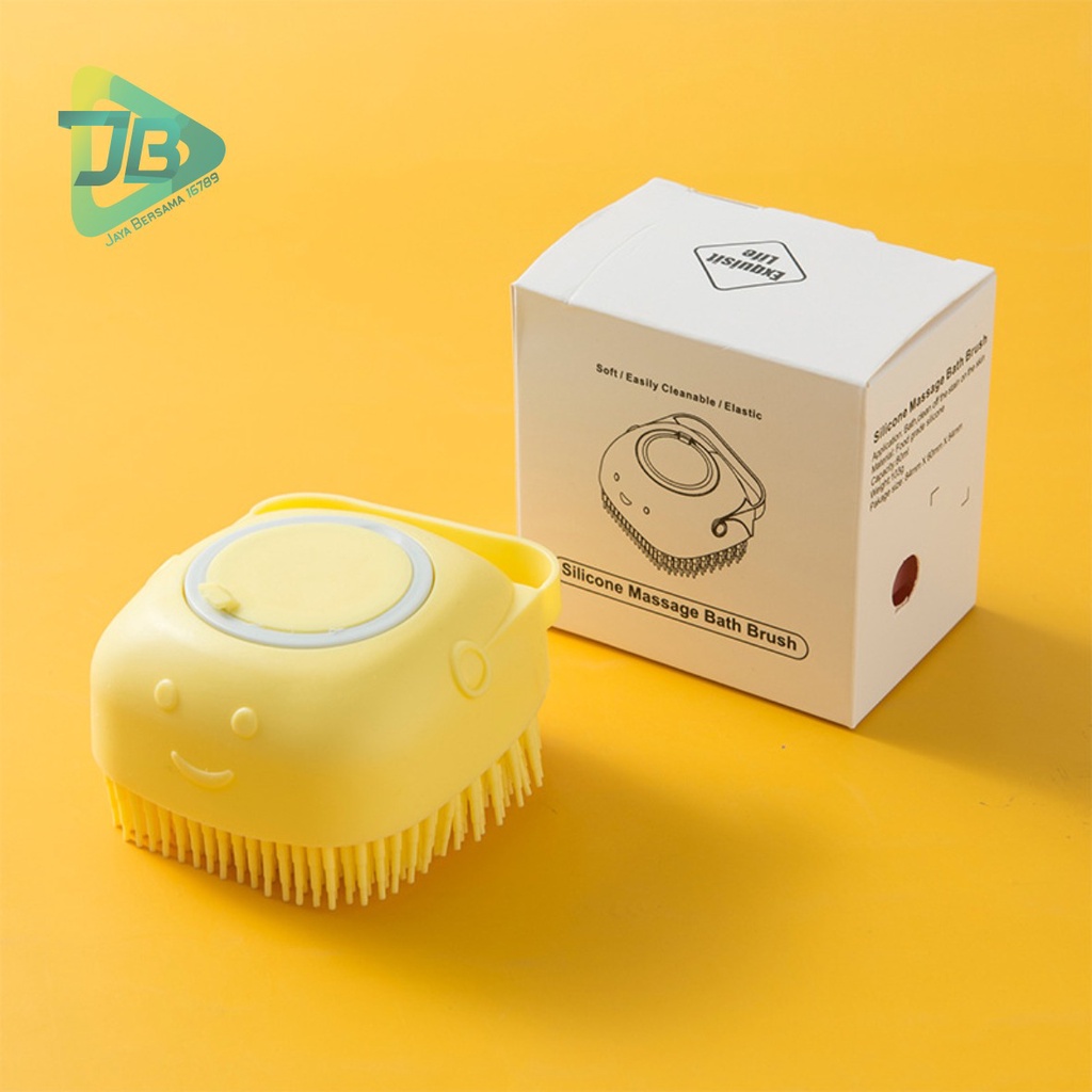 RT34 Sikat alat gosokan mandi badan silikon spons lembut shower brush dispenser portable serbaguna multifungsi JB5274