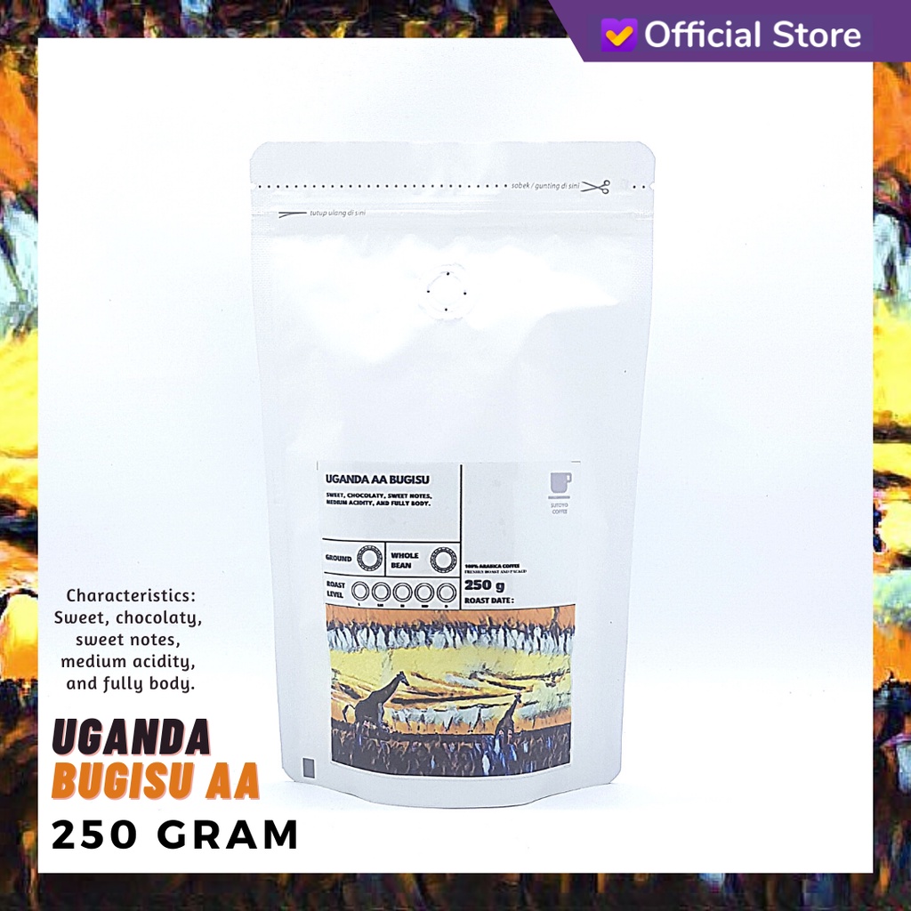 

SUTOYO COFFEE – Kopi Arabika Uganda Bugisu 250 Gram | Imported Beans| Kopi Import | Medium Roast | Single Origin | Sutoyo Coffee
