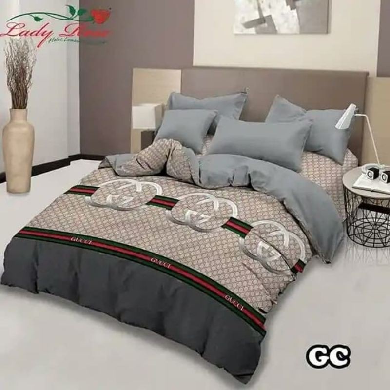 Bed Sheet Sprei Lady Rose Motif Gucci Gc King Uk Besar 180x200 Sprei Original Berkualitas Bandung