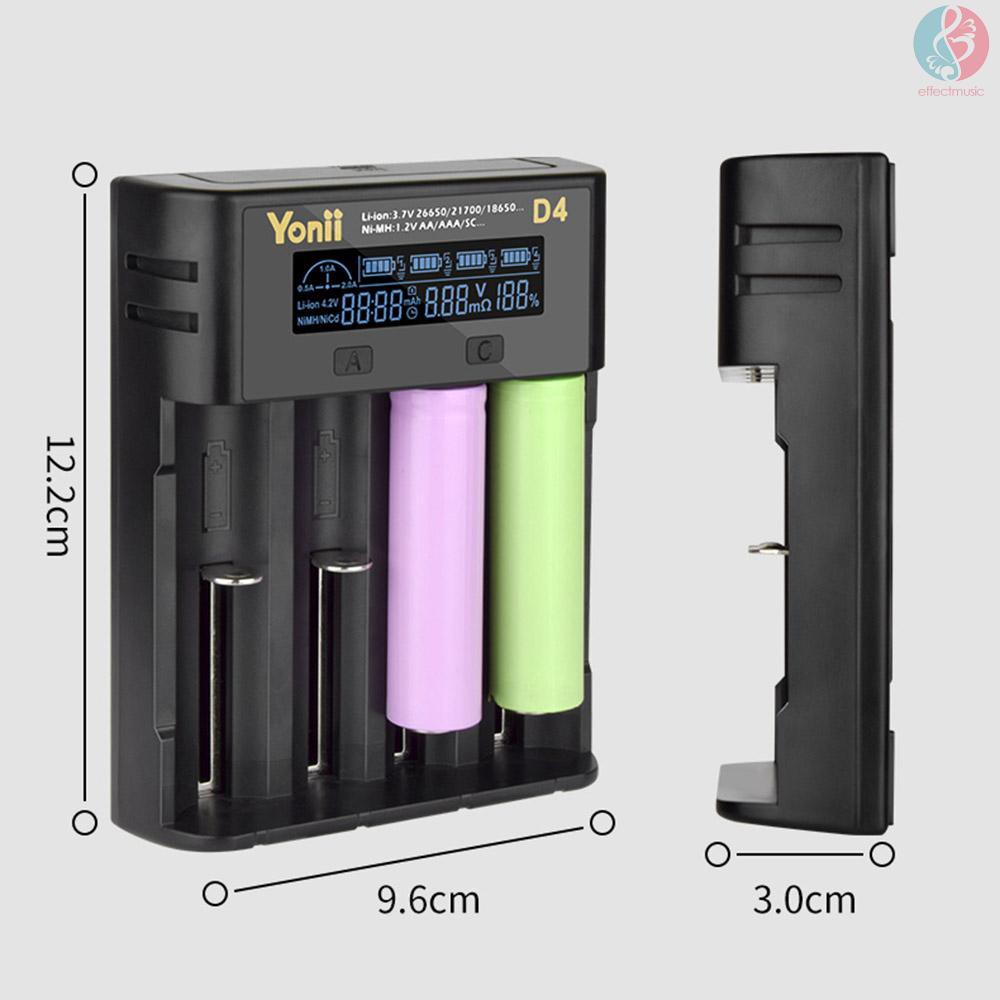 Exm Yonii D4 Charger Baterai Lithium 4 Slot Dengan Layar Lcd Untuk a Nimh Shopee Indonesia